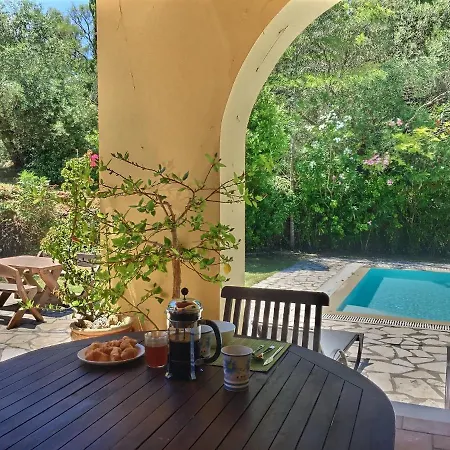 Gastouri Pascalia With Heated Pool In October And Views Villa Achilleion